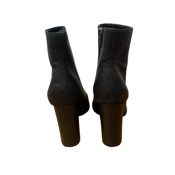 Circus by Sam Edelman Rollins Black Croc Embossed Leather Bootie Size 8.5 - Picture 4 of 8